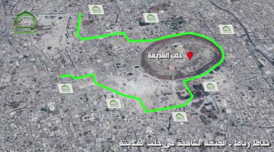 Алеппо, линия фронта возле цитадели (Средневекового замка) где укрепились силы Асада