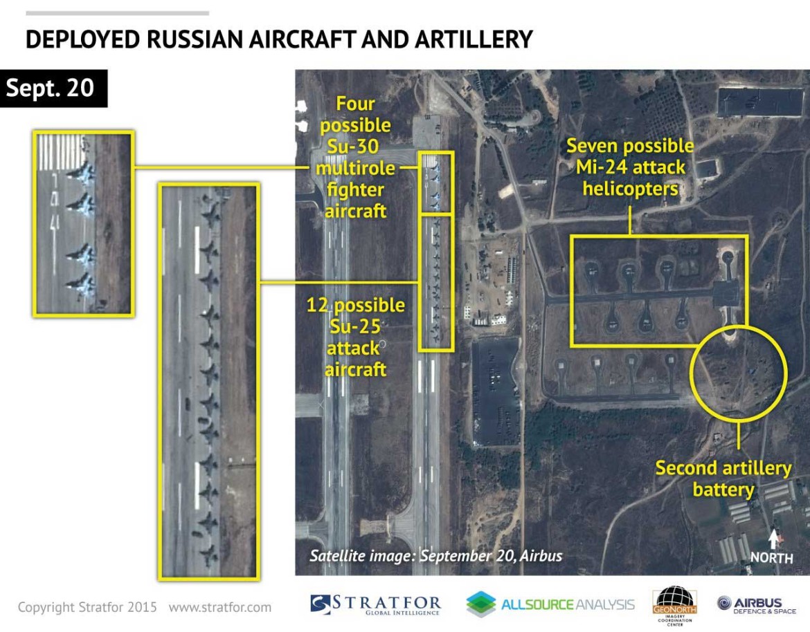 Российская авиация в Сирии на спутниковых фотографиях
