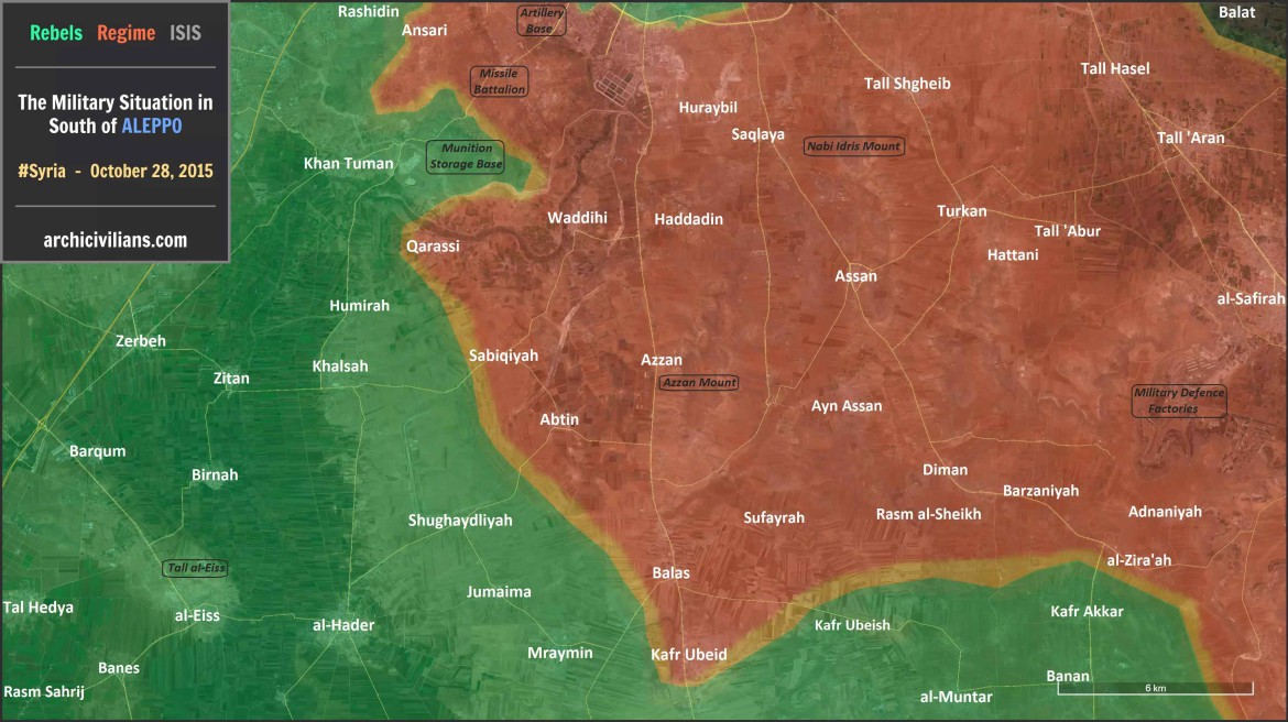 Результаты наступления Асада в Алеппо, на основе всей ранее существующей информации