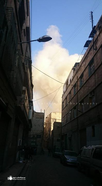 Авиа налет в Алеппо, Сирия, территория повстанцев