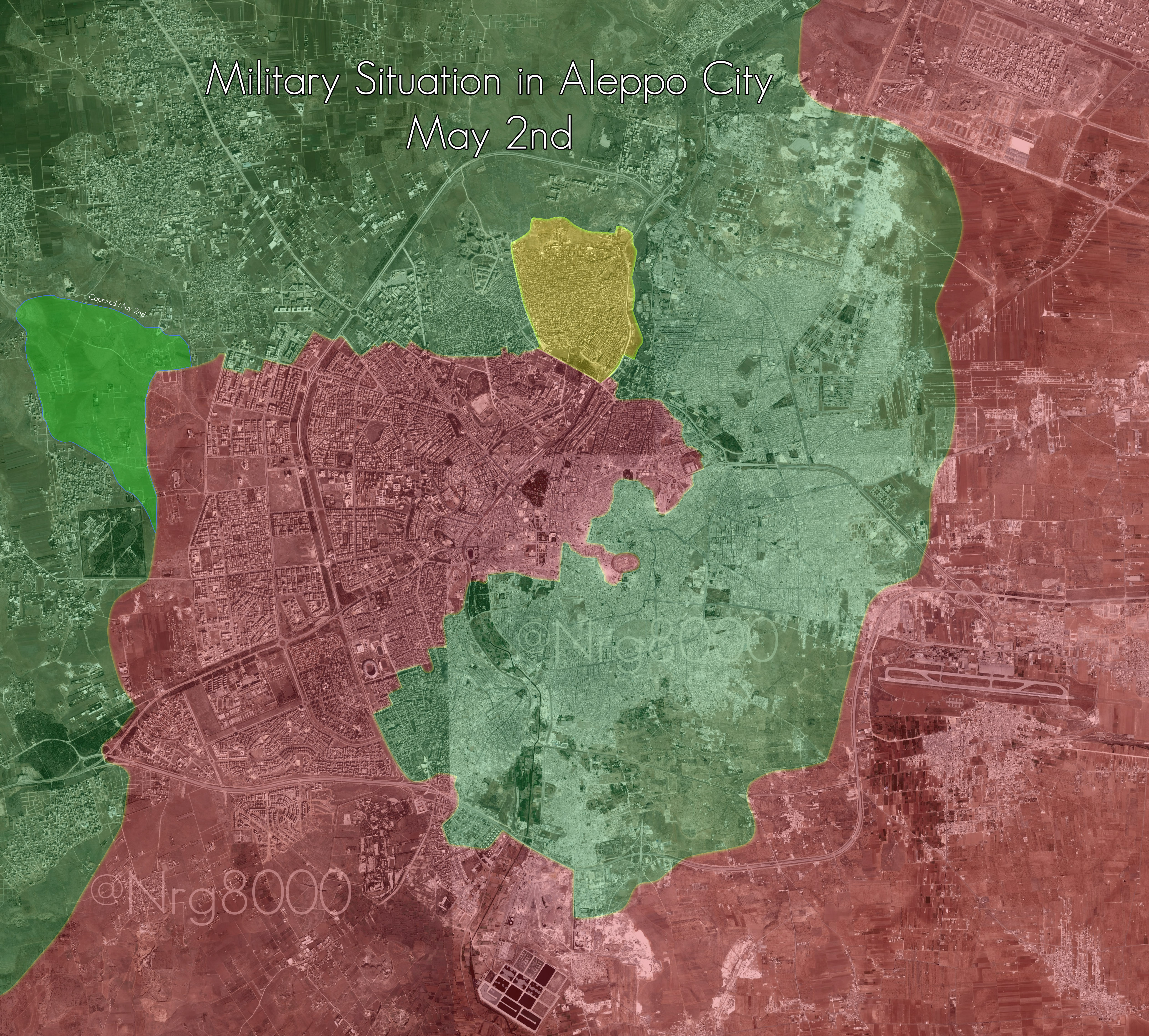 Карта города Алеппо, по состоянию на 2е мая