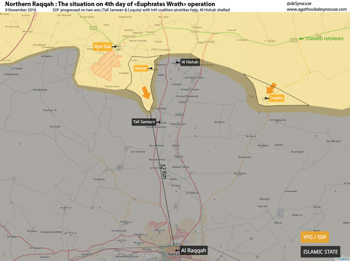 Карта: Наступление SDF на столицу ИГ в Сирии - Ракку