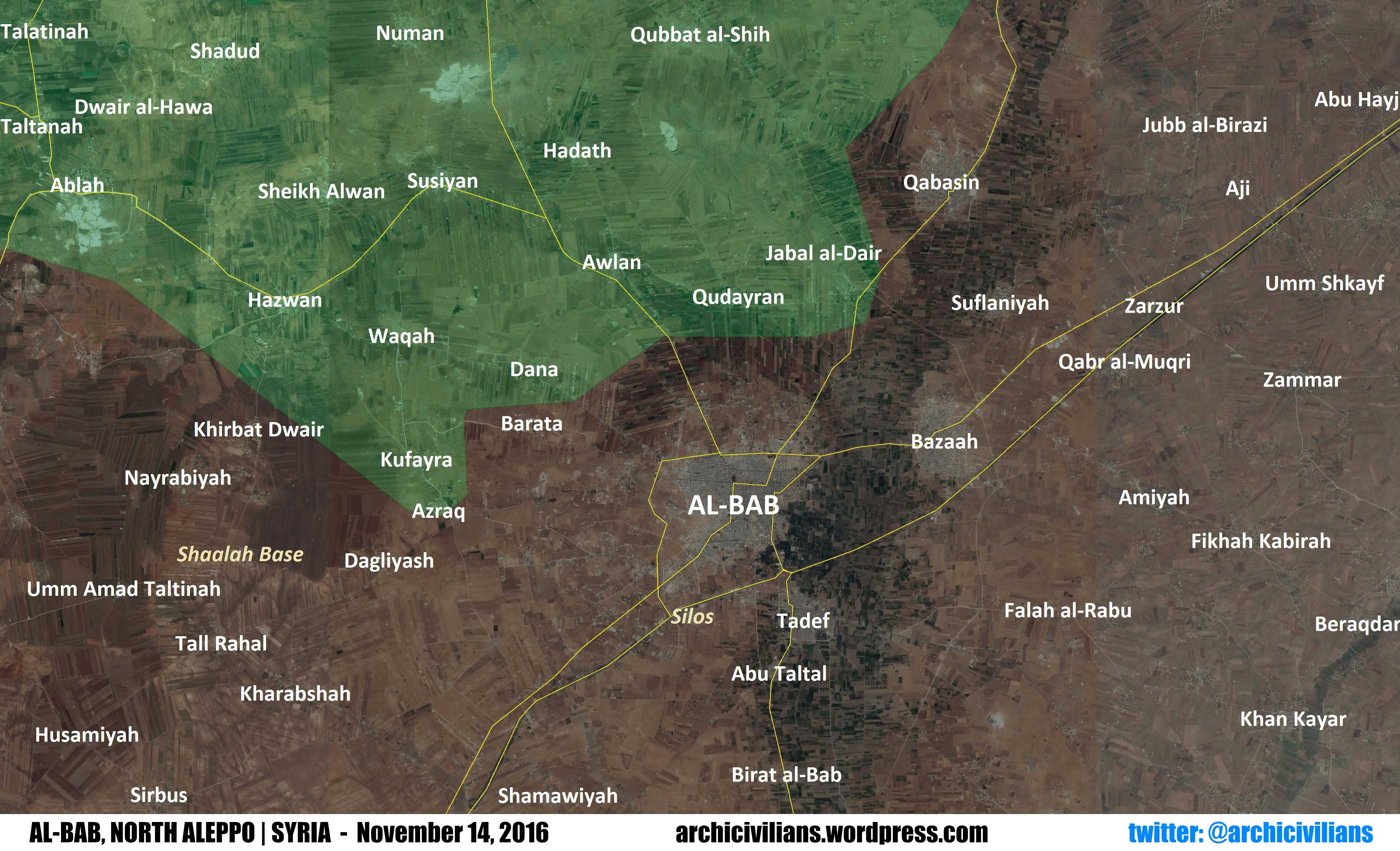Сирийская оппозиция захватила крупный населенный пункт Qabasin вблизи города Аль-Баб, Северный Алеппо, Сирия