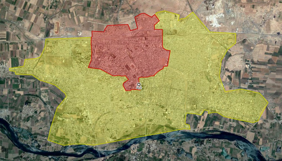 Карта наступления SDF - захвачено до 80% города Ракка.