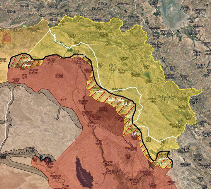 Иракская армия и иракские шиитские ополченцы (PMU), захватывают новые территории у курдов