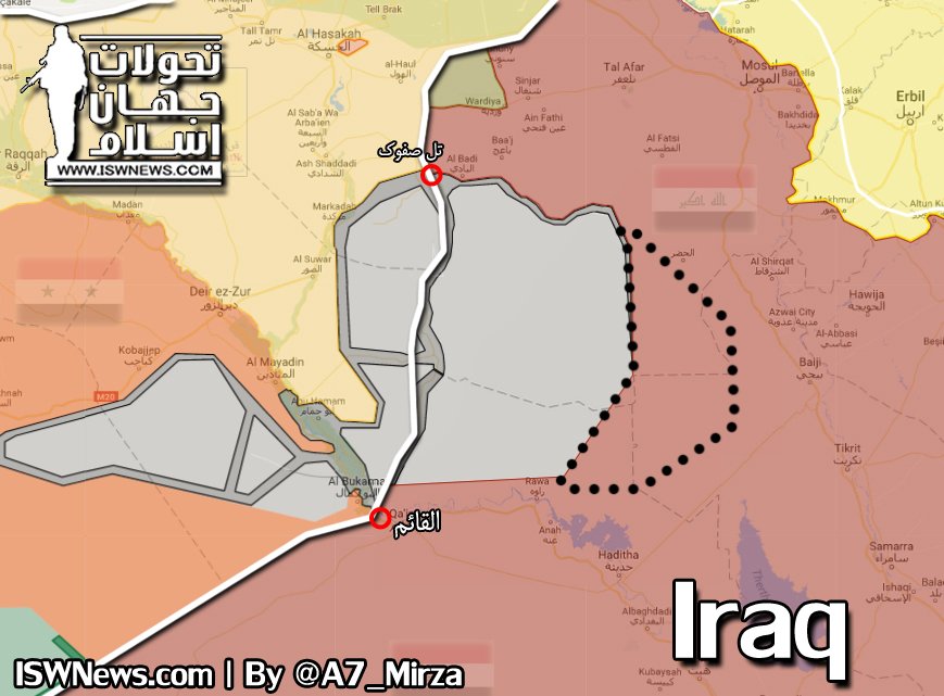 Карта расстановка сил на территории Ирака и Сирии, ноябрь 2017 года